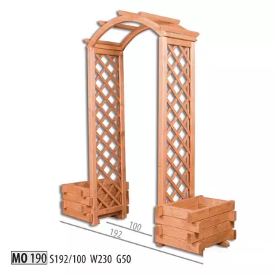 MO190 Pergola klenbová s 2 kvetináčmi