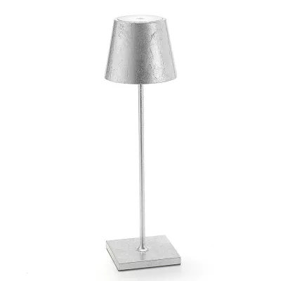 Ailati Stolná LED lampa Poldina, dekor, prenosná striebro