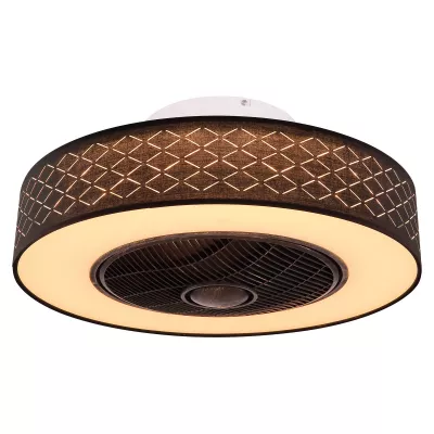 Globo LED stropný ventilátor Rosario, čierno-zlatý