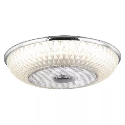 Globo Stropný LED ventilátor Rosario, biely chróm