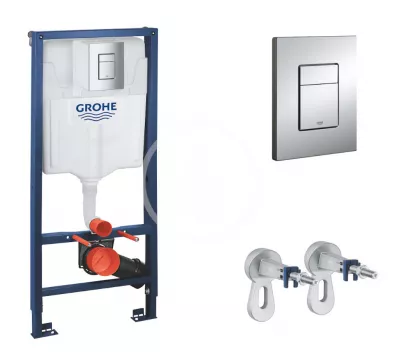 GROHE - Rapid SL Předstěnový instalační set pro závěsné WC, výška 1,13 m, ovládací tlačítko Skate Cosmpolitan, chrom (38772001)