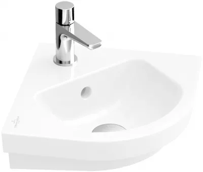 VILLEROY & BOCH - Subway 2.0 Rohové umývátko 320x320 mm, s přepadem a otvorem pro baterii, bílá (73194501)