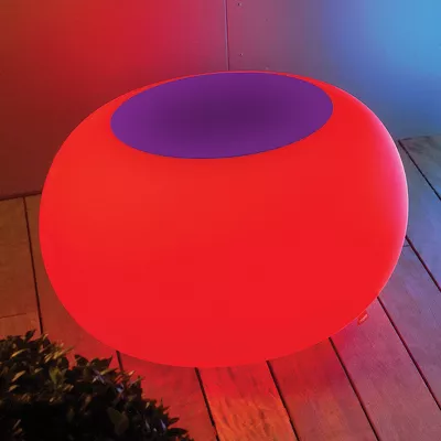 Moree Stôl BUBBLE, svetlo LED RGB plstený poťah fialový