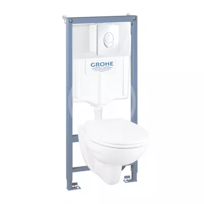 GROHE - Solido Sada pro závěsné WC + klozet a sedátko softclose Bau Ceramic, tlačítko Skate Air, chrom (39192000)