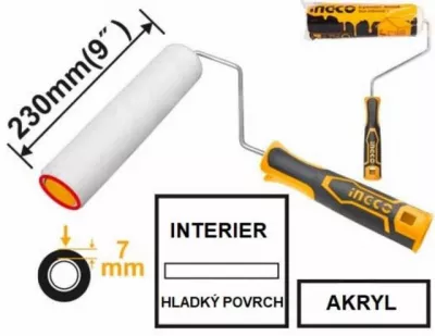 Valček maliarsky 230mm s rúčkou INGCO na hladký povrch